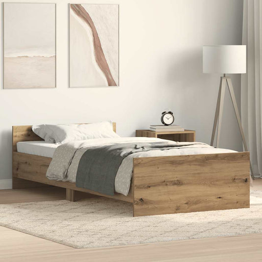 Posteľný rám bez matraca dub artisan 75x190 cm kompozitné drevo