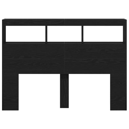 Skrinka na čelo postele s LED čierna dub 140x17x102 cm