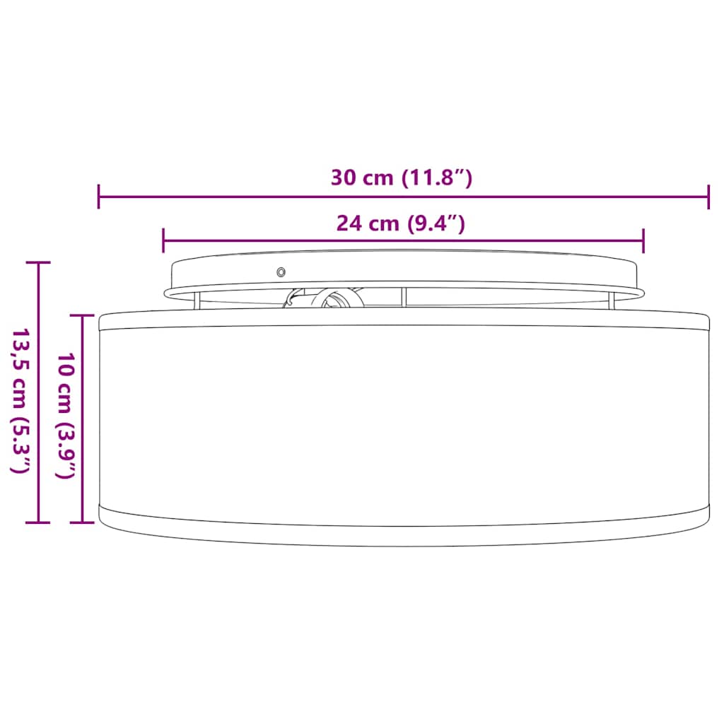 Stropná Lampa Sivohnedá 30 X 13.5 Cm Látka