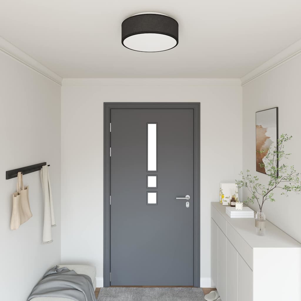 Stropná Lampa Čierna 38 X 13.5 Cm Látka