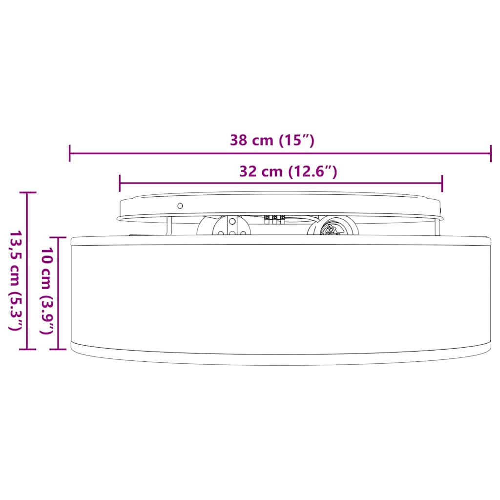 Stropná Lampa Čierna 38 X 13.5 Cm Látka