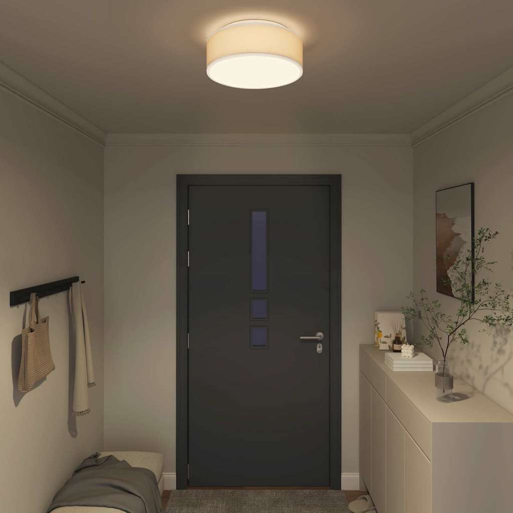 Stropná Lampa Biela 38 X 13.5 Cm Látka