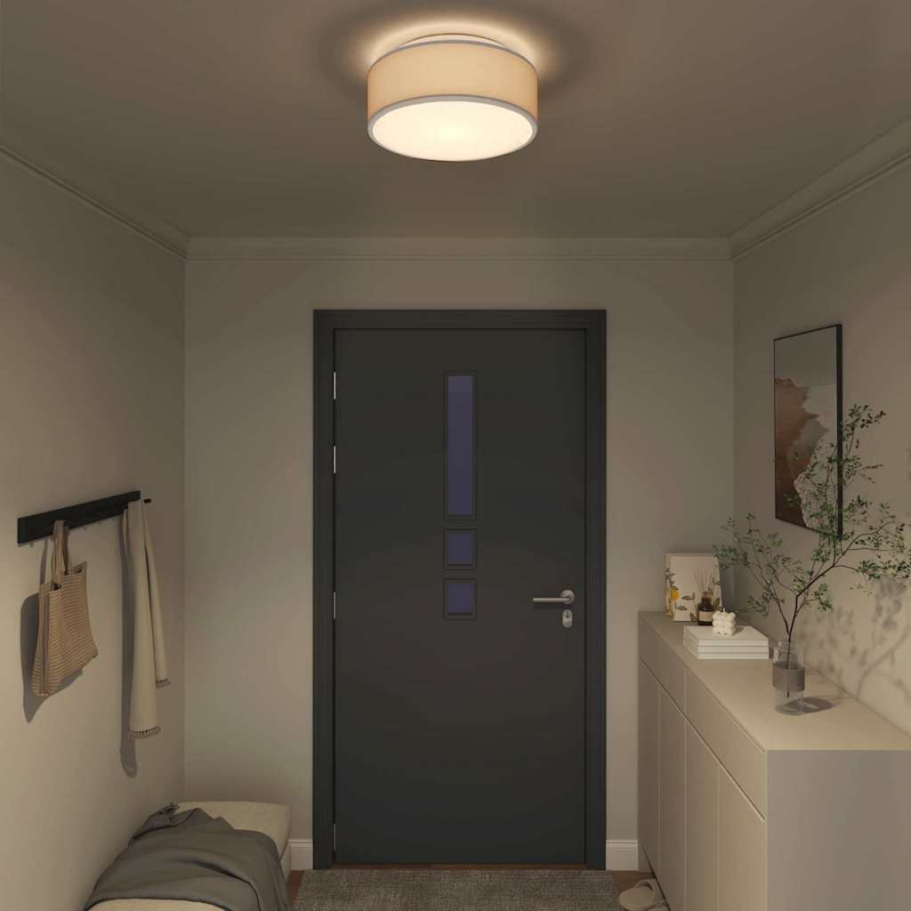 Stropná Lampa Sivá 38 X 13.5 Cm Látka