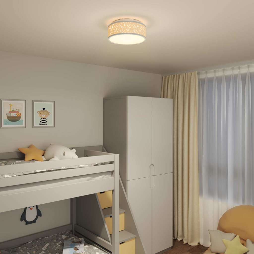 Stropná Lampa Sivá 30 X 13.5 Cm Látka