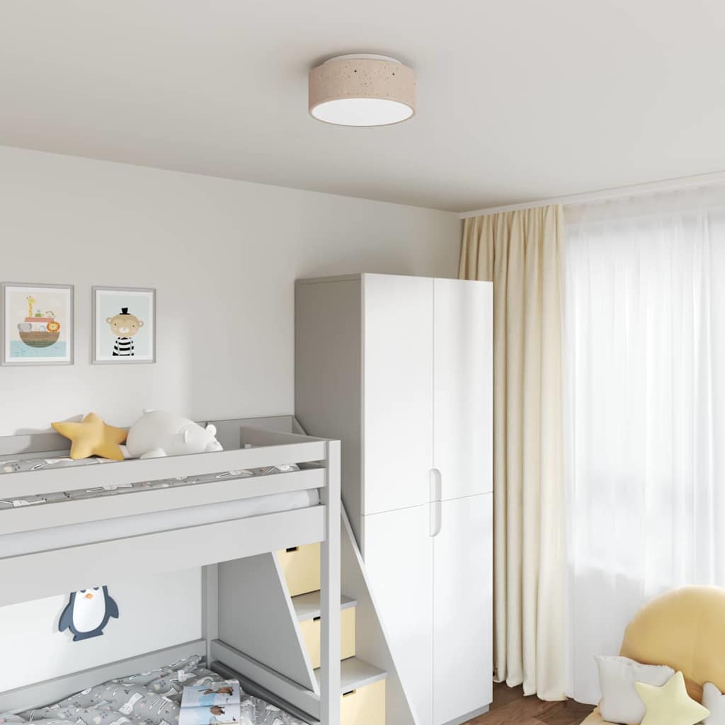 Stropná Lampa Sivohnedá 30 X 13.5 Cm Látka