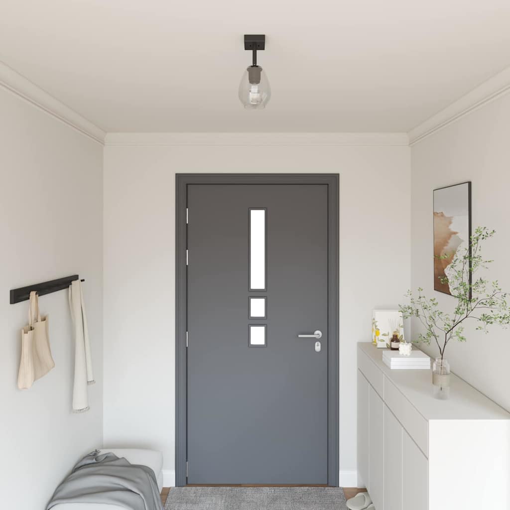 Stropné Bodové Svetlo Čierna 13 X 13 X 26 Cm Sklo A Kov