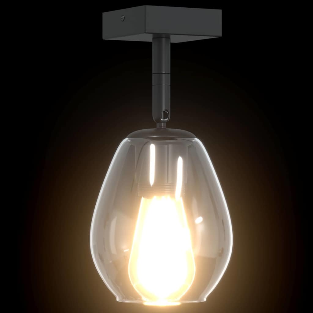 Stropné Bodové Svetlo Čierna 13 X 13 X 26 Cm Sklo A Kov