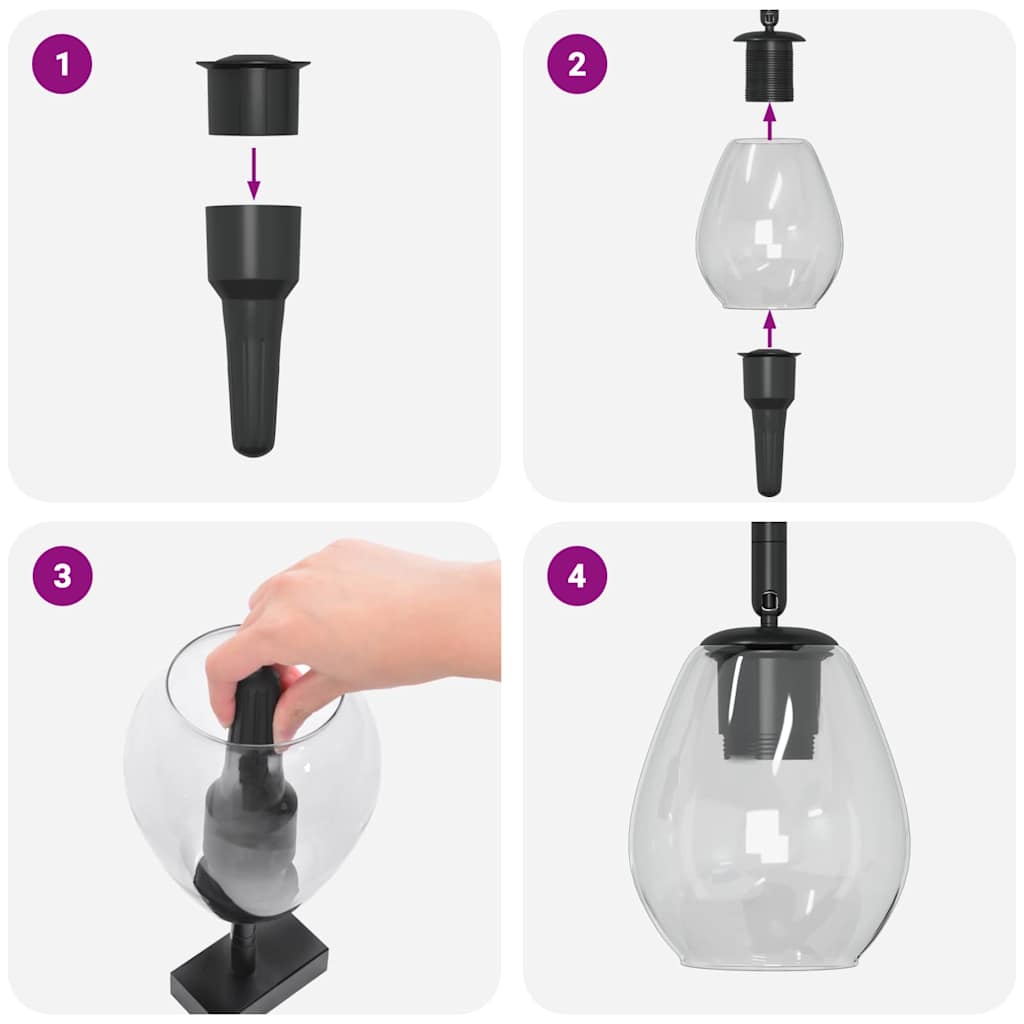 Stropné Bodové Svetlo Čierna 13 X 13 X 26 Cm Sklo A Kov