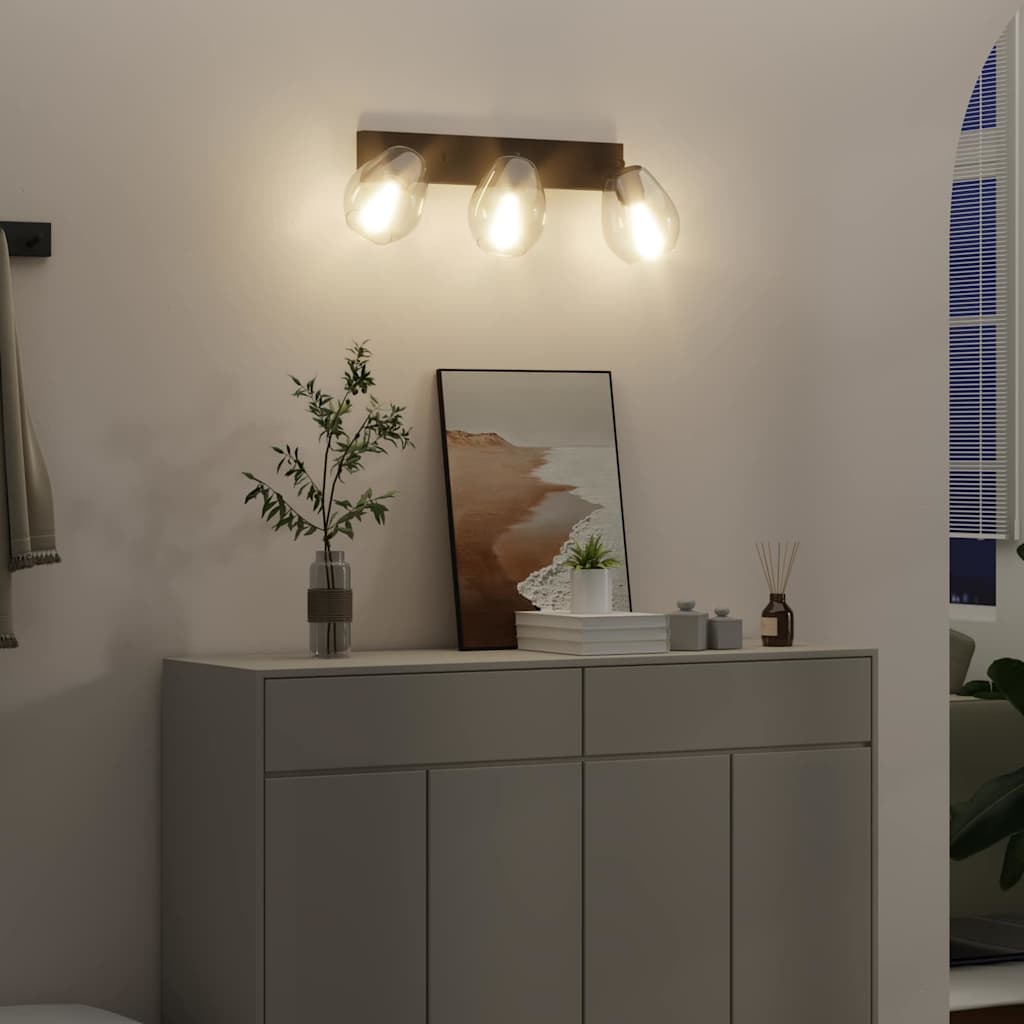 Stropné Bodové Svetlo Čierna 54 X 13 X 26 Cm Sklo A Kov