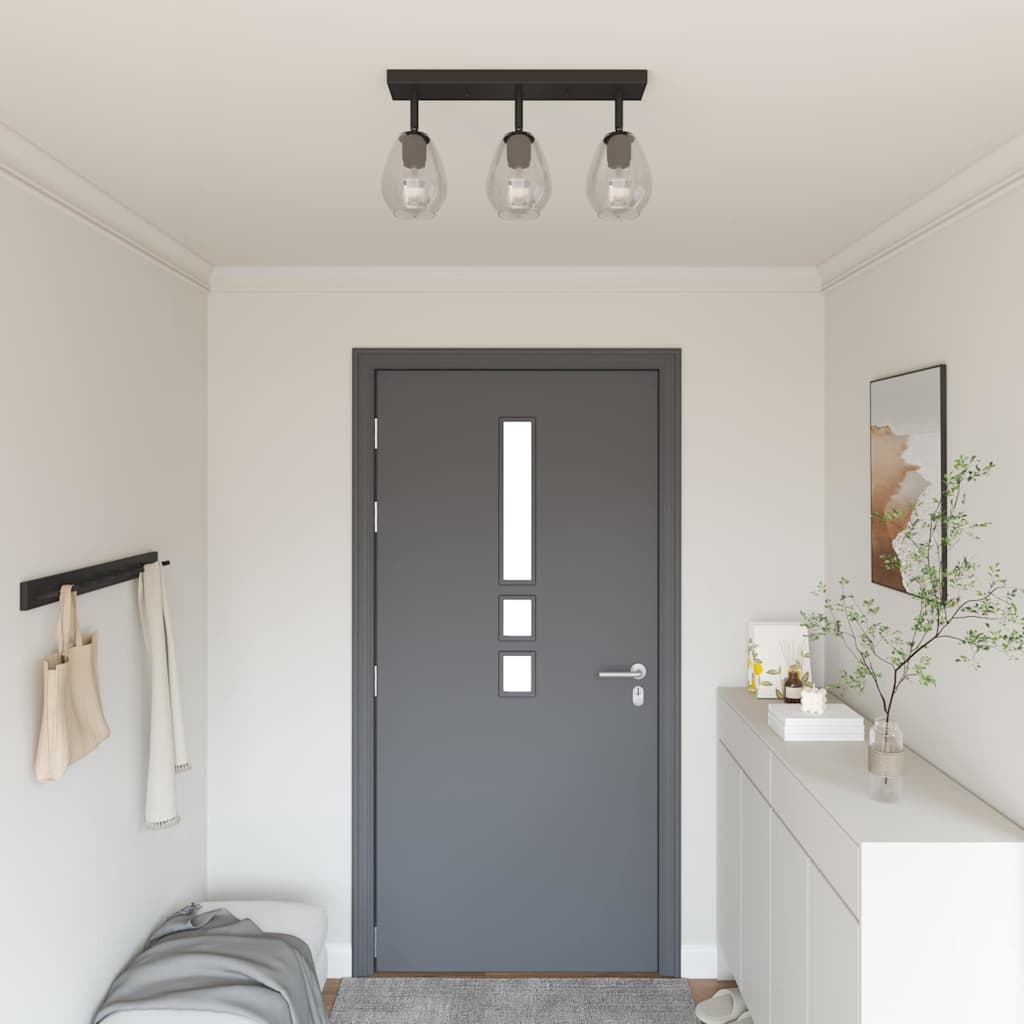 Stropné Bodové Svetlo Čierna 54 X 13 X 26 Cm Sklo A Kov