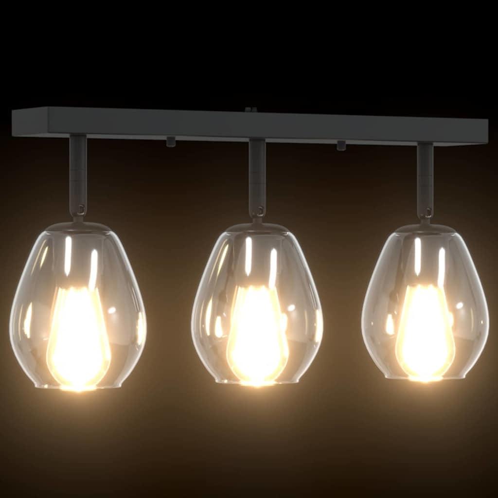 Stropné Bodové Svetlo Čierna 54 X 13 X 26 Cm Sklo A Kov