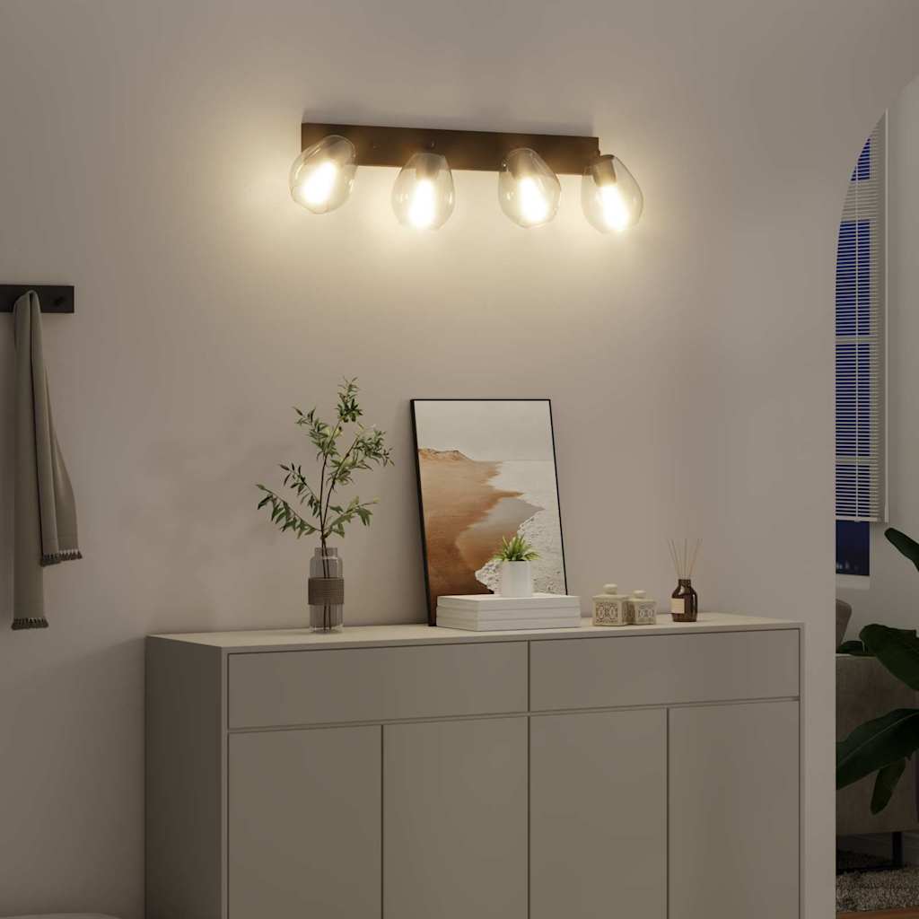 Stropné Bodové Svetlo Čierna 70 X 13 X 26 Cm Sklo A Kov