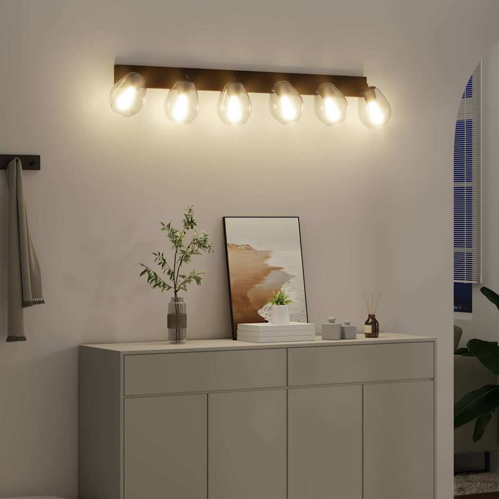 Stropné Bodové Svetlo Čierna 110.5 X 13 X 26 Cm Sklo A Kov