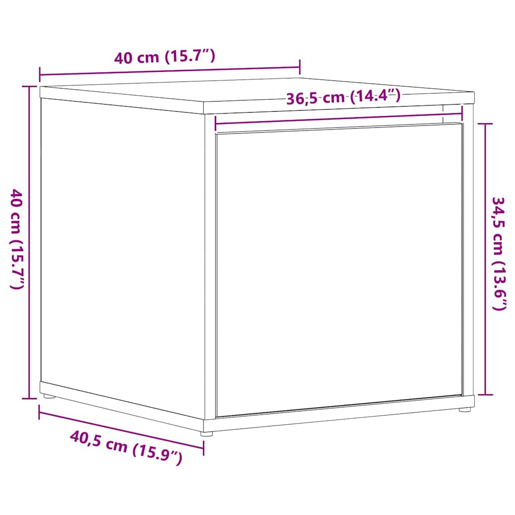 Box Drawer Čierna Dub 40,5x40x40 cm Kompozitné drevo
