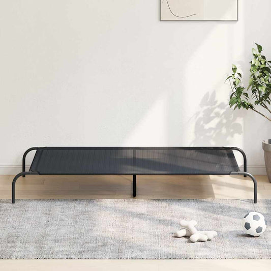 Vyvýšená posteľ pre psa Čierna 150x90x20 cm Textil a oceľ
