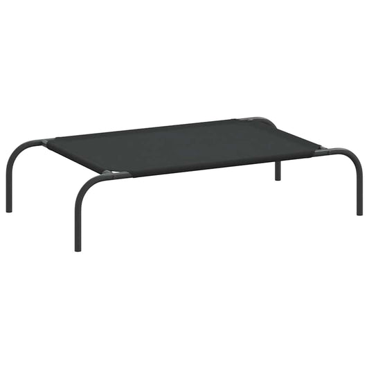 Vyvýšená posteľ pre psa Black 90x50x20 cm Oxford Fabric Steel