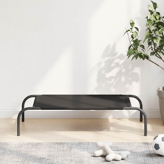Vyvýšená posteľ pre psa Black 90x50x20 cm Oxford Fabric Steel
