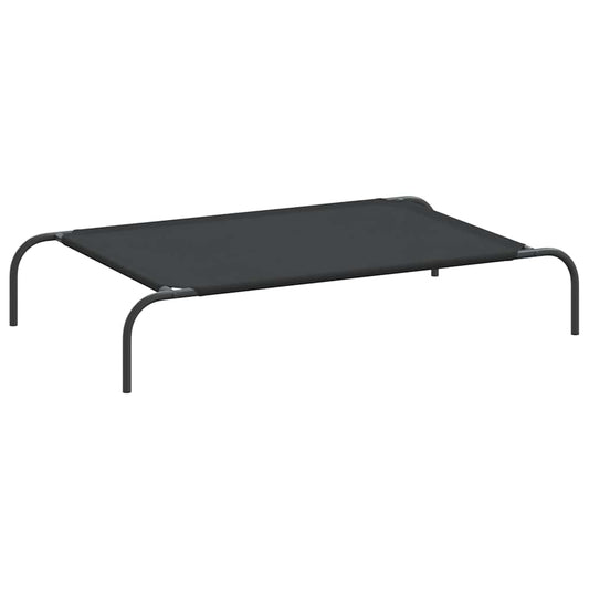 Vyvýšená posteľ pre psa čierna 110x65x20 cm Oxford Fabric Steel
