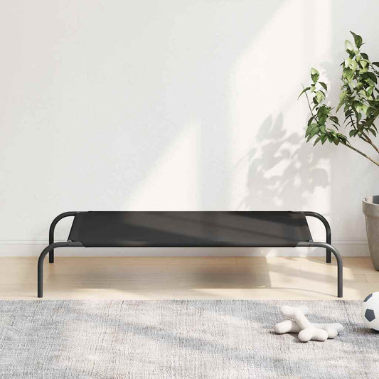 Vyvýšená posteľ pre psa čierna 110x65x20 cm Oxford Fabric Steel