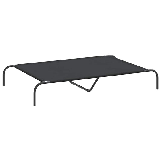 Vyvýšená posteľ pre psa čierna 130x80x20 cm Oxford Fabric Steel
