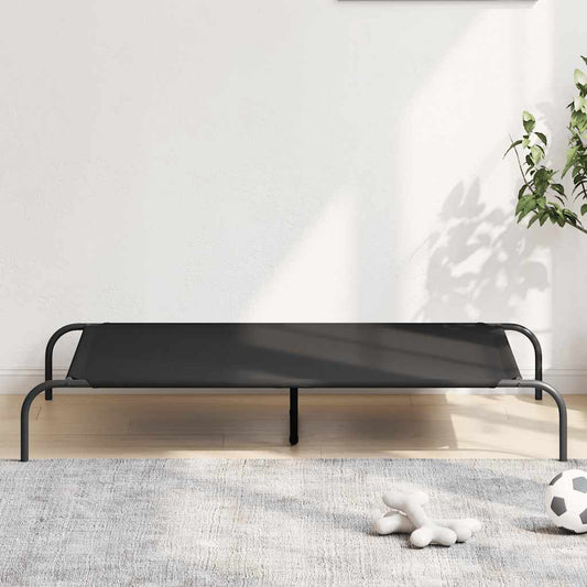 Vyvýšená posteľ pre psa čierna 130x80x20 cm Oxford Fabric Steel
