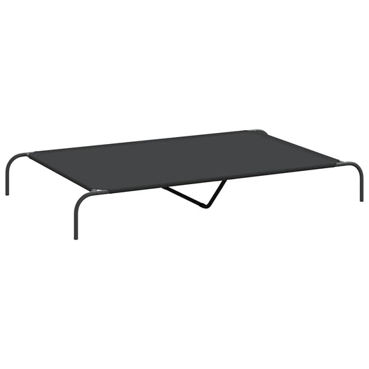 Vyvýšená posteľ pre psa čierna 150x90x20 cm Oxford Fabric Steel