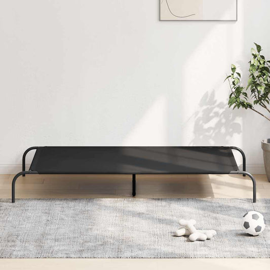 Vyvýšená posteľ pre psa čierna 150x90x20 cm Oxford Fabric Steel