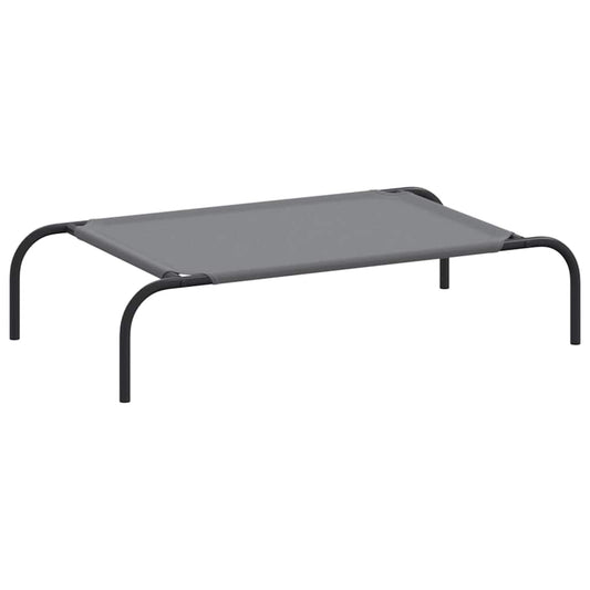 Vyvýšená posteľ pre psa sivá 90x50x20 cm Oxford Fabric Steel