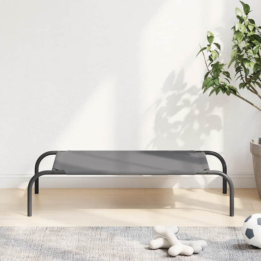 Vyvýšená posteľ pre psa sivá 90x50x20 cm Oxford Fabric Steel