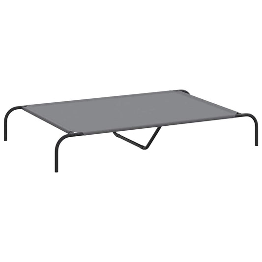 vyvýšená posteľ pre psa sivá 130x80x20 cm Oxford látka a oceľ