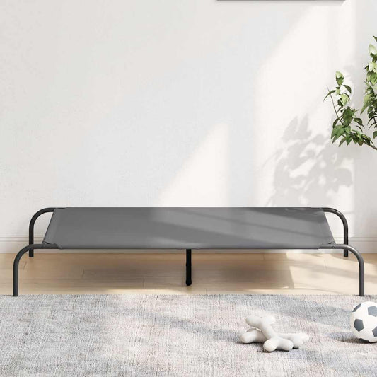 vyvýšená posteľ pre psa sivá 130x80x20 cm Oxford látka a oceľ