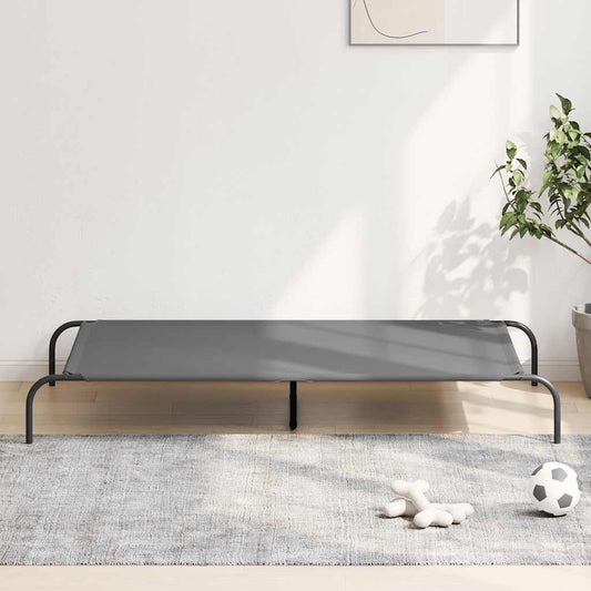 vyvýšená posteľ pre psa šedá 150x90x20 cm Oxford látka a oceľ