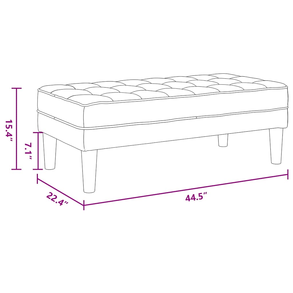 Lavička Svetlosivá 113 X 57 X 39 Cm Látka