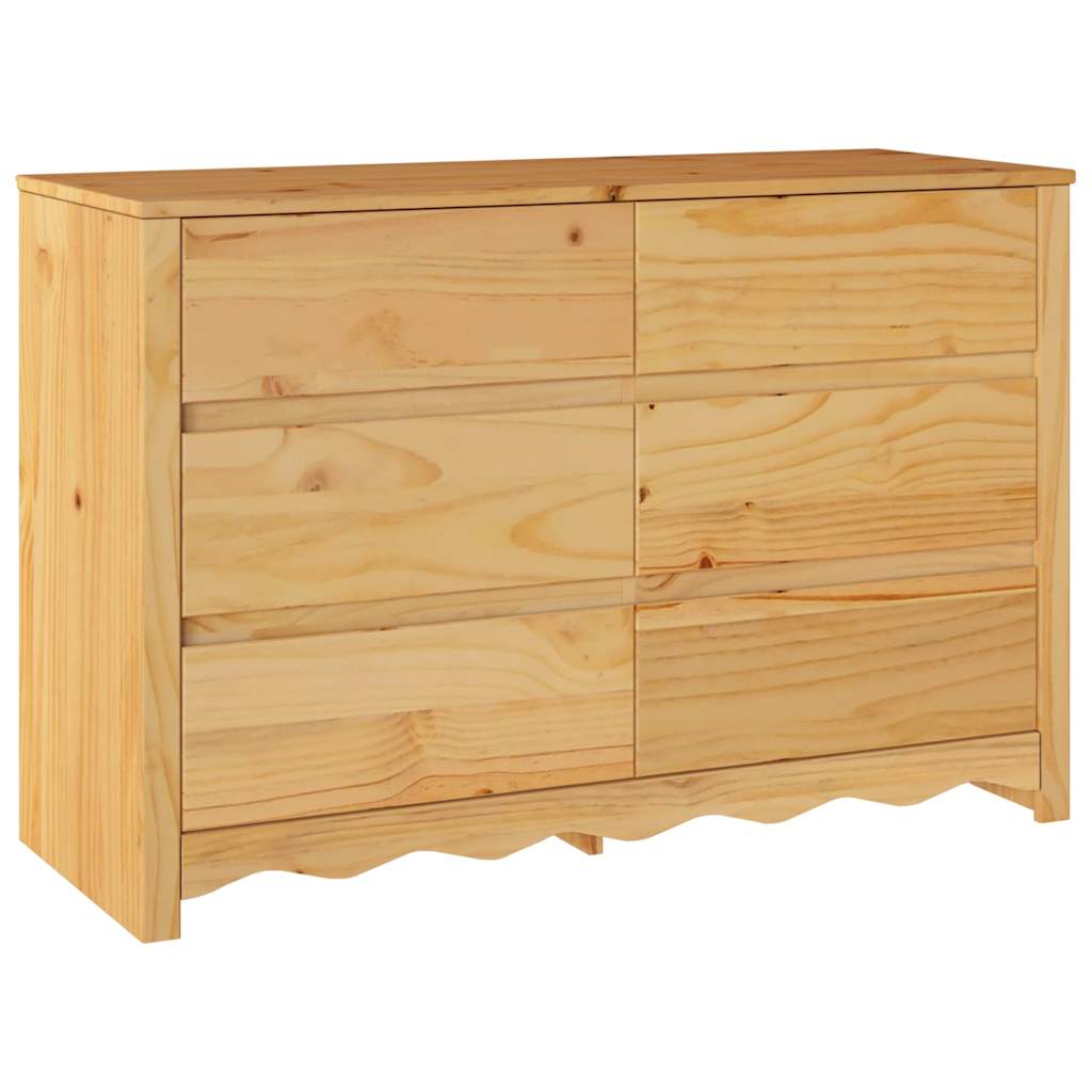 Zásuvkový Chest Drammen Dub 111 X 43 X 73.5 Cm Borovicový Masív