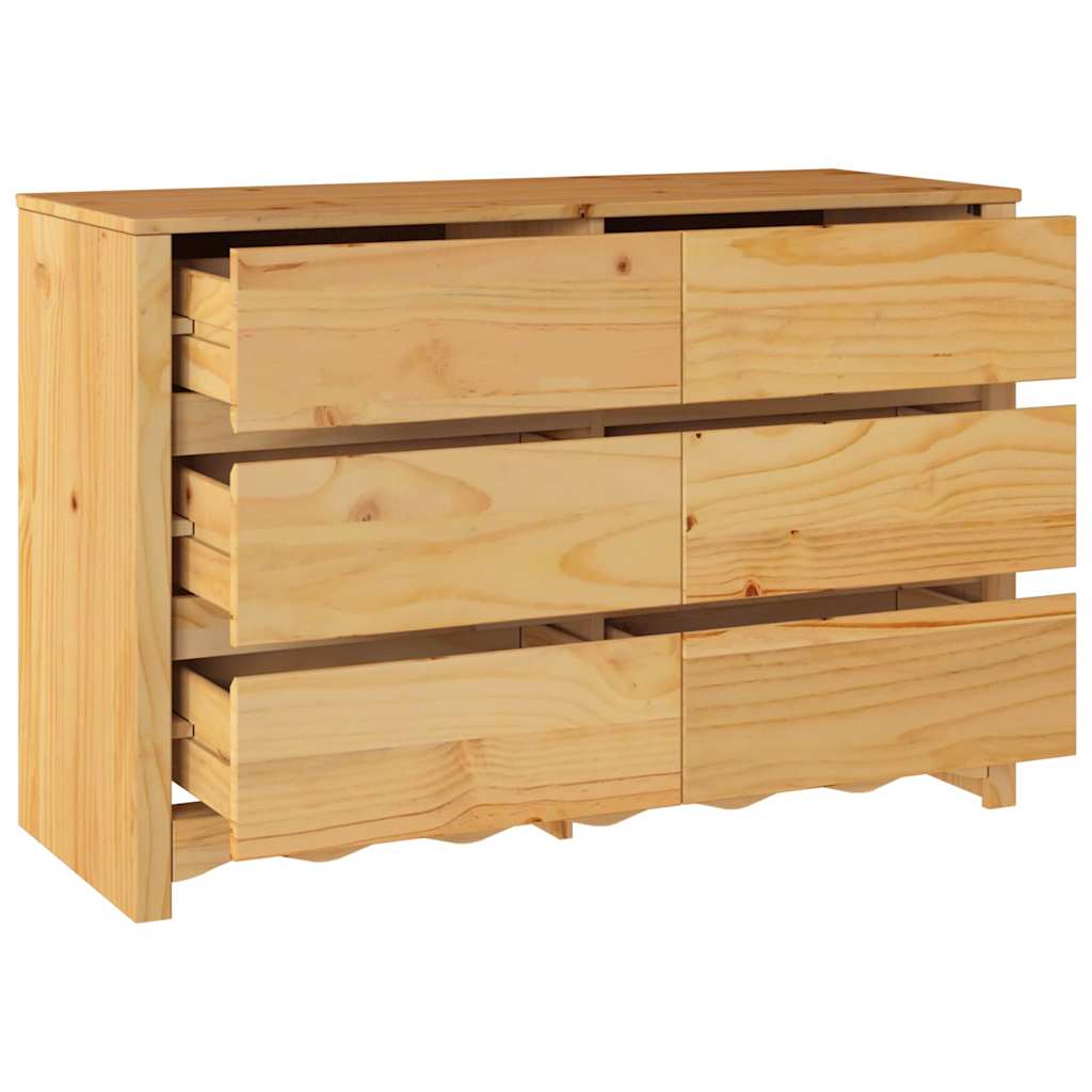 Zásuvkový Chest Drammen Dub 111 X 43 X 73.5 Cm Borovicový Masív