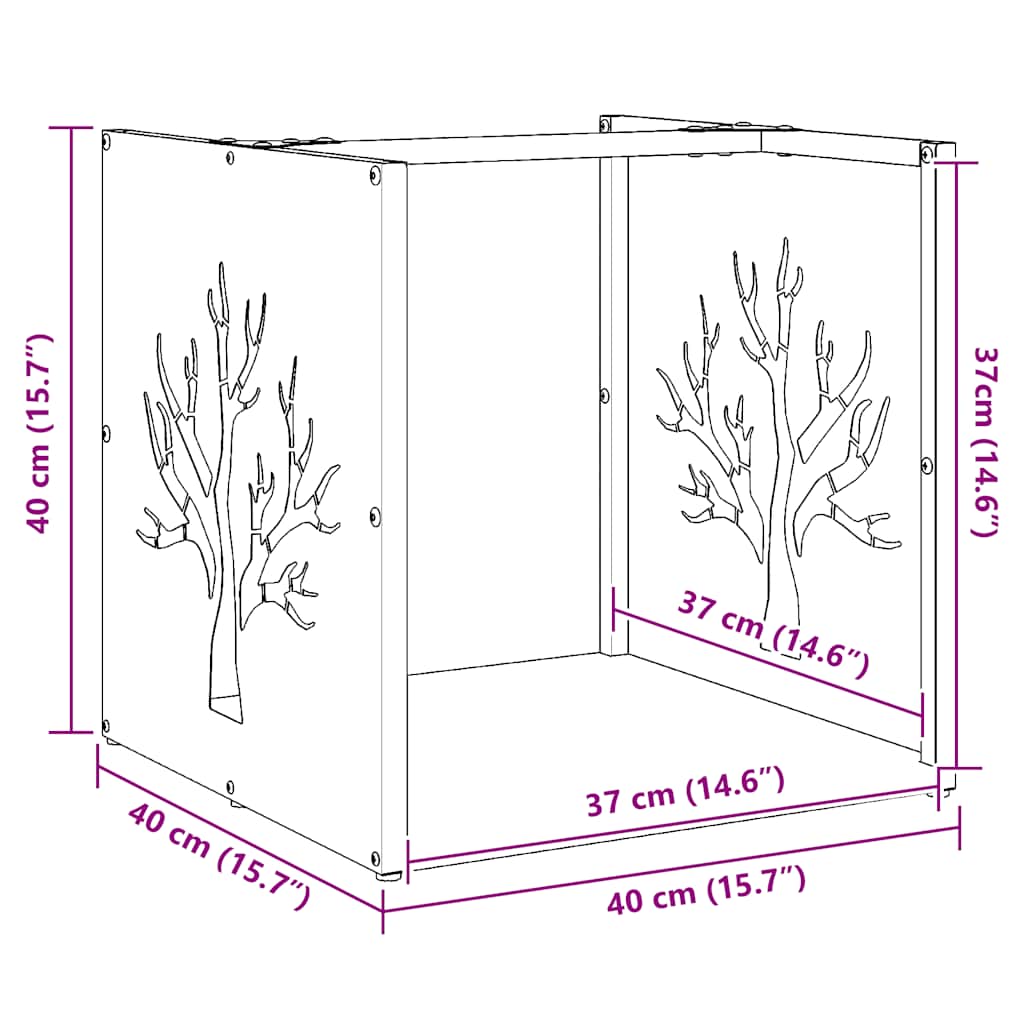 Regál Na Krbové Drevo 40X40X40 Cm, Nehrdzavejúca Oceľ