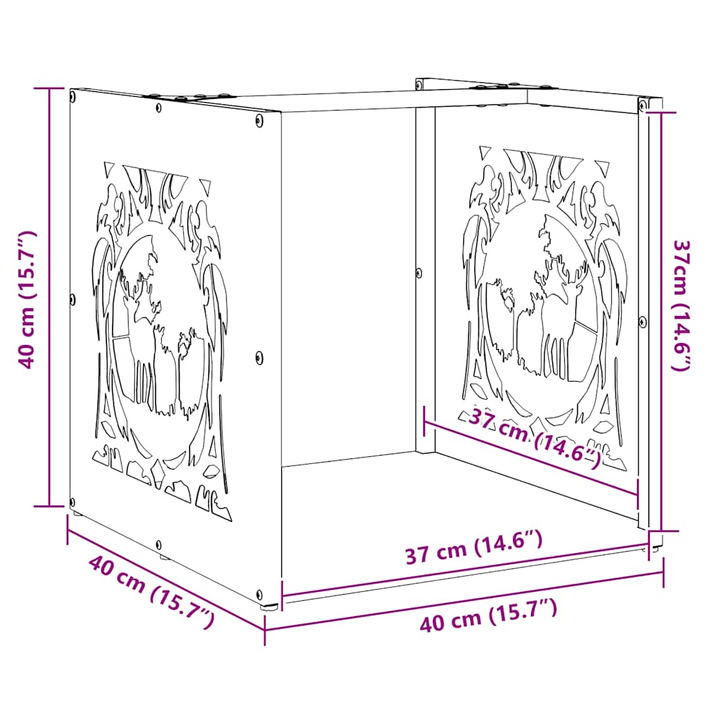 Regál Na Krbové Drevo, 40X40X40 Cm, Za Studena Lisovaná Oceľ