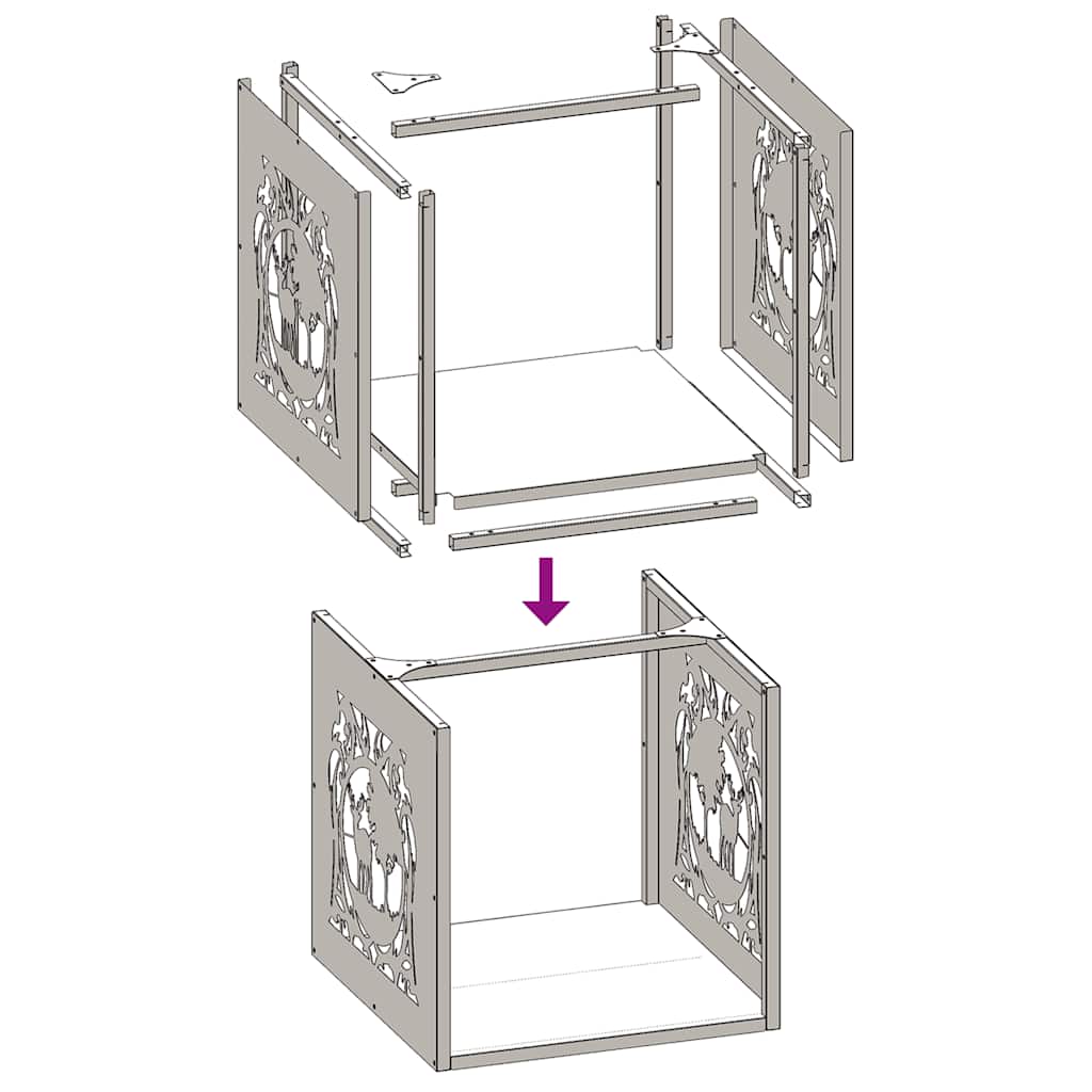 Regál Na Krbové Drevo, 40X40X40 Cm, Za Studena Lisovaná Oceľ