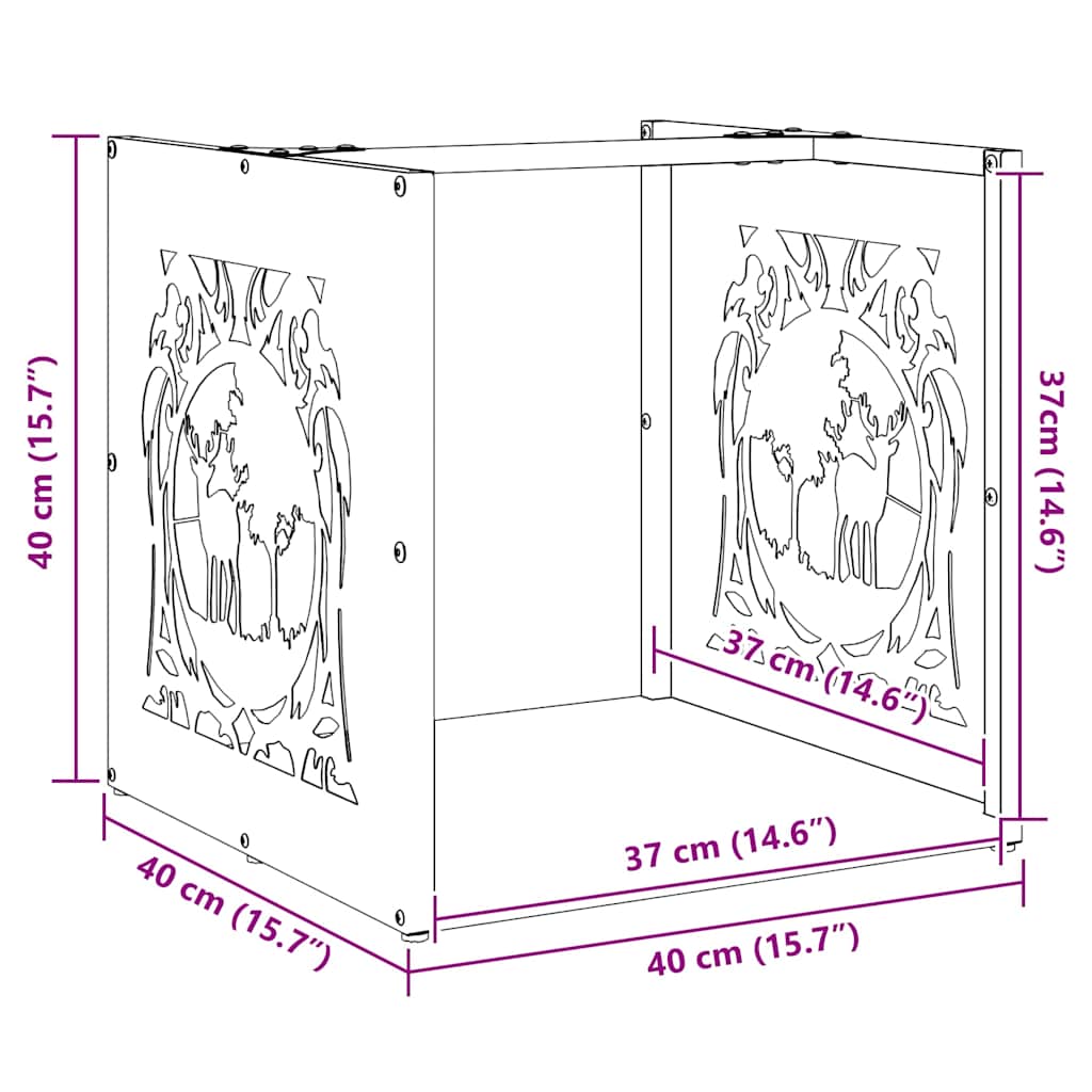 Regál Na Krbové Drevo 40X40X40 Cm, Nehrdzavejúca Oceľ