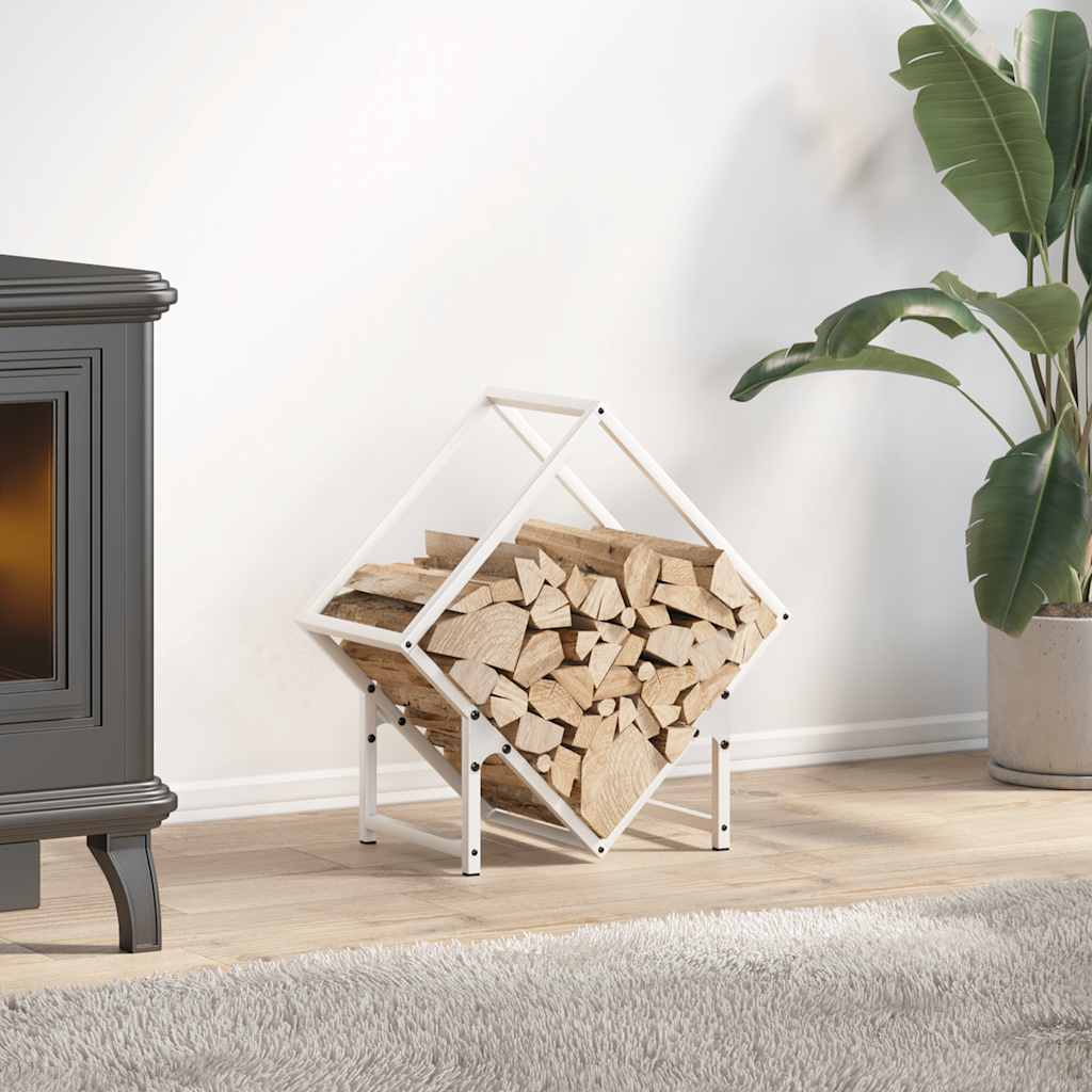 Stojan Na Palivové Drevo Biely Oceľ Valcovaná Za Studena