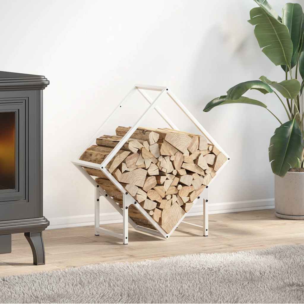 Stojan Na Palivové Drevo Biely Oceľ Valcovaná Za Studena