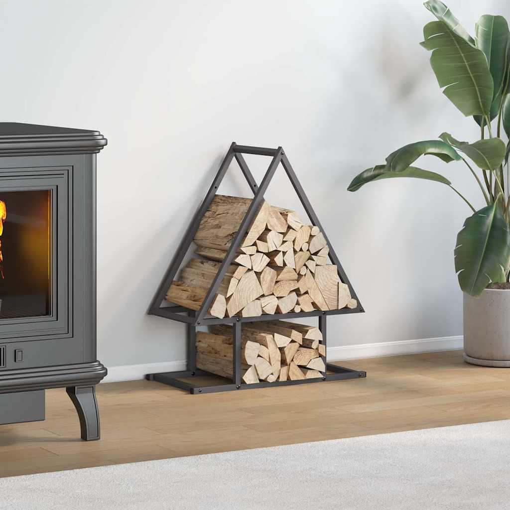 Stojan Na Palivové Drevo Biely Oceľ Valcovaná Za Studena