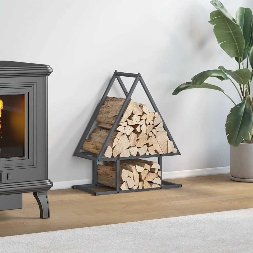 Stojan Na Palivové Drevo Biely Oceľ Valcovaná Za Studena