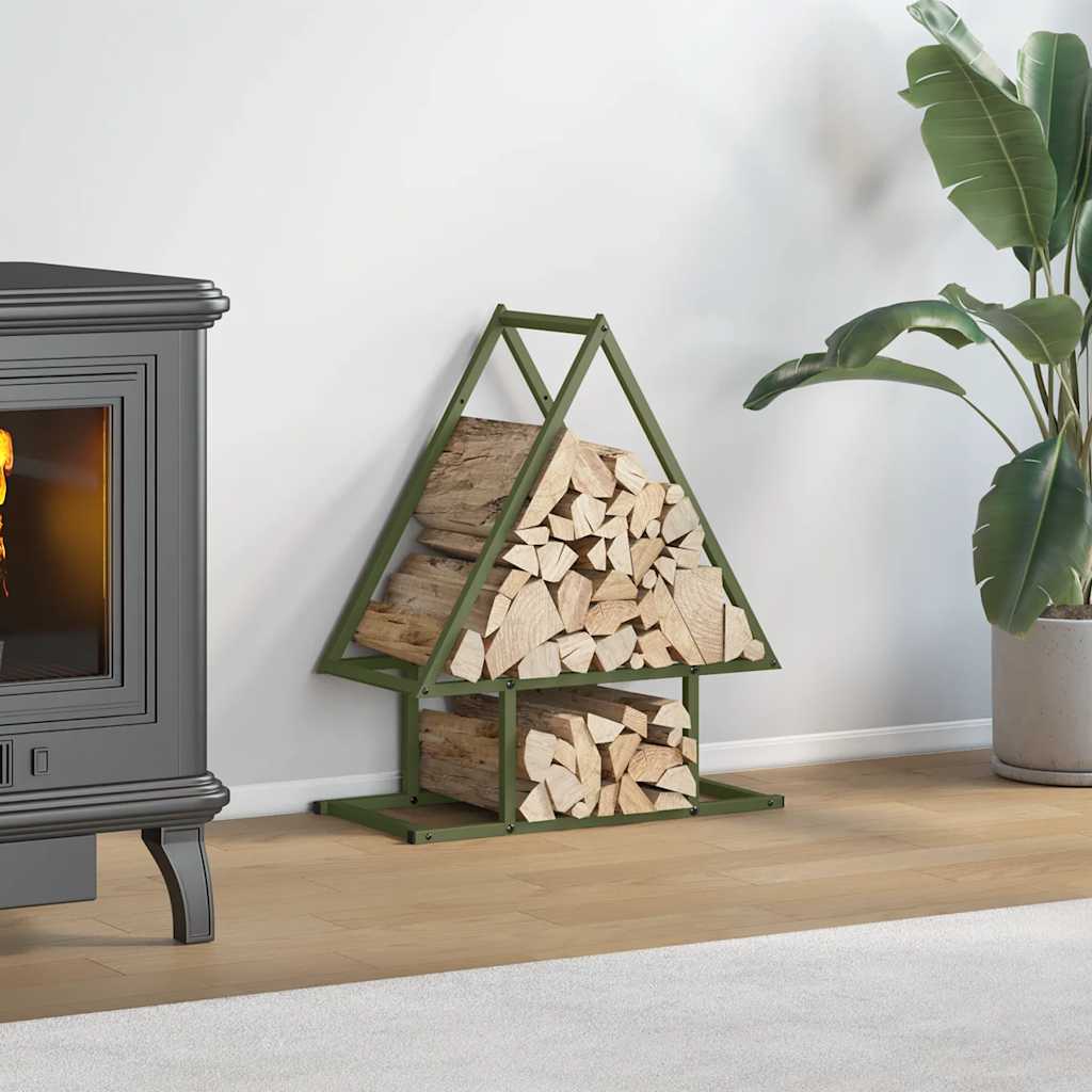 Stojan Na Palivové Drevo Biely Oceľ Valcovaná Za Studena