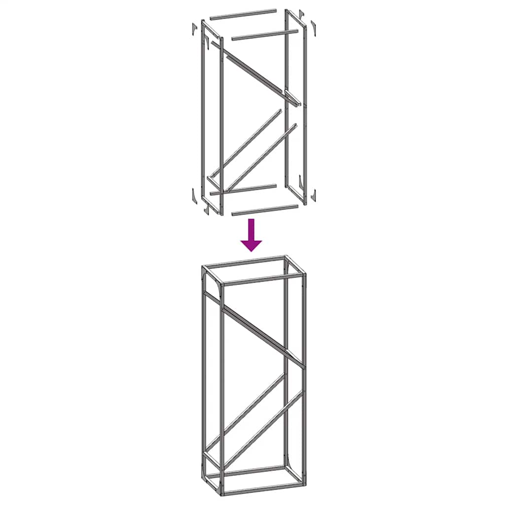 Stojan Na Palivové Drevo Antracit Oceľ Valcovaná Za Studena