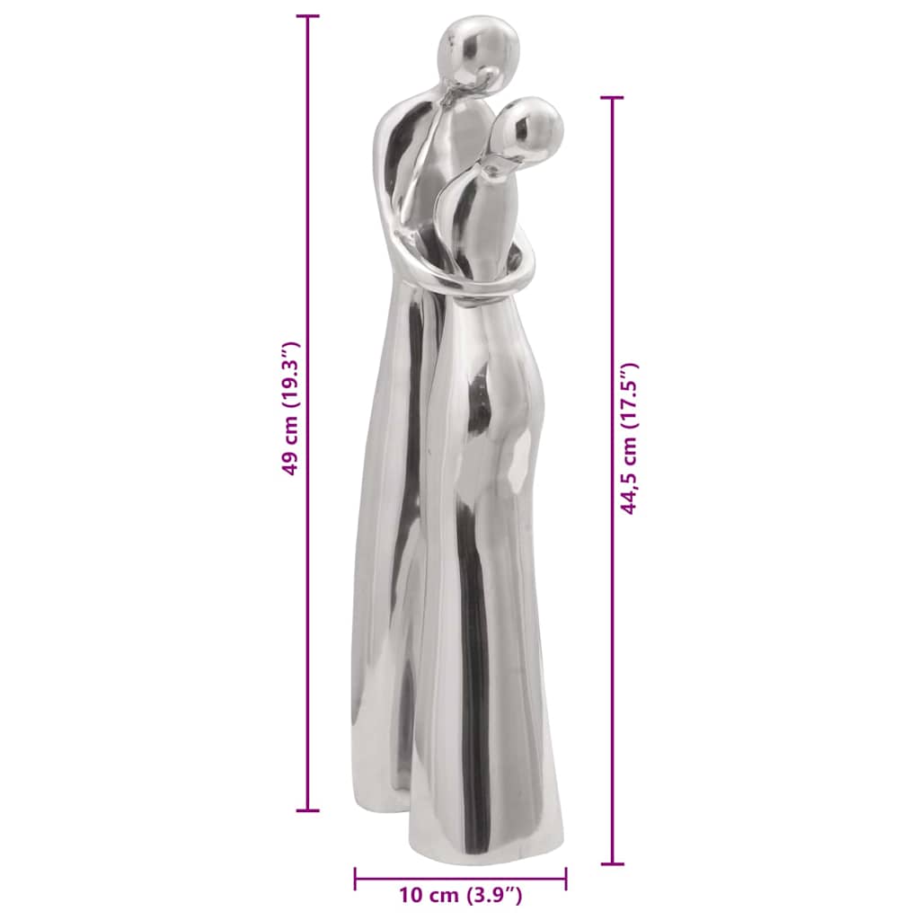 Socha Strieborná 10 X 16 X 49 Cm Hliník