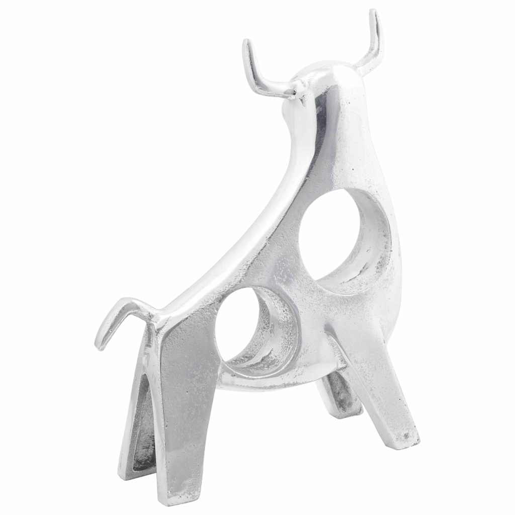 Socha Býka Strieborná 22 X 9.5 X 34 Cm Hliník