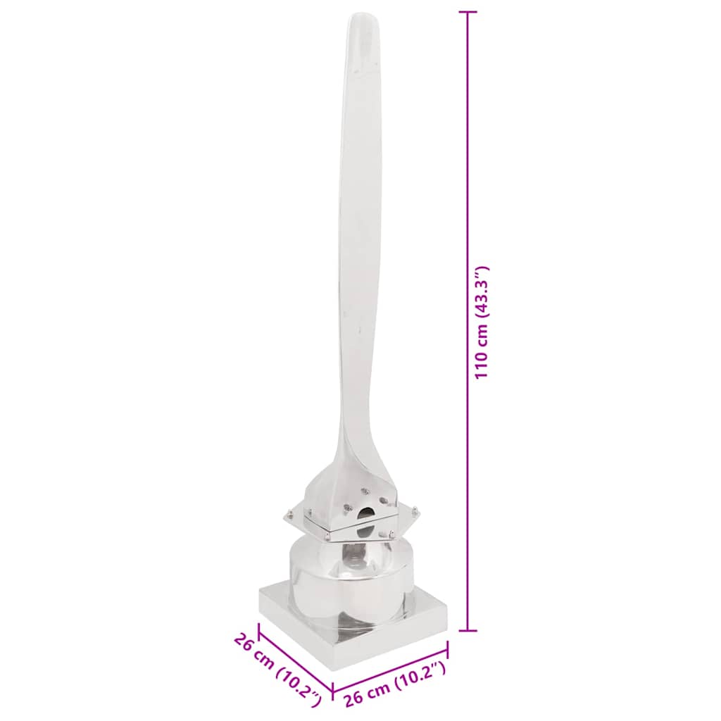 Socha Strieborná 26 X 26 X 110 Cm Hliník