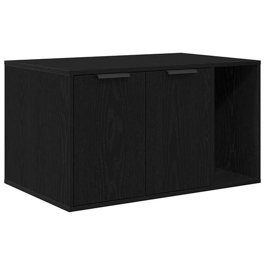Uzavretý box na stelivo čierny dub 80x50x45 cm kompozitné drevo