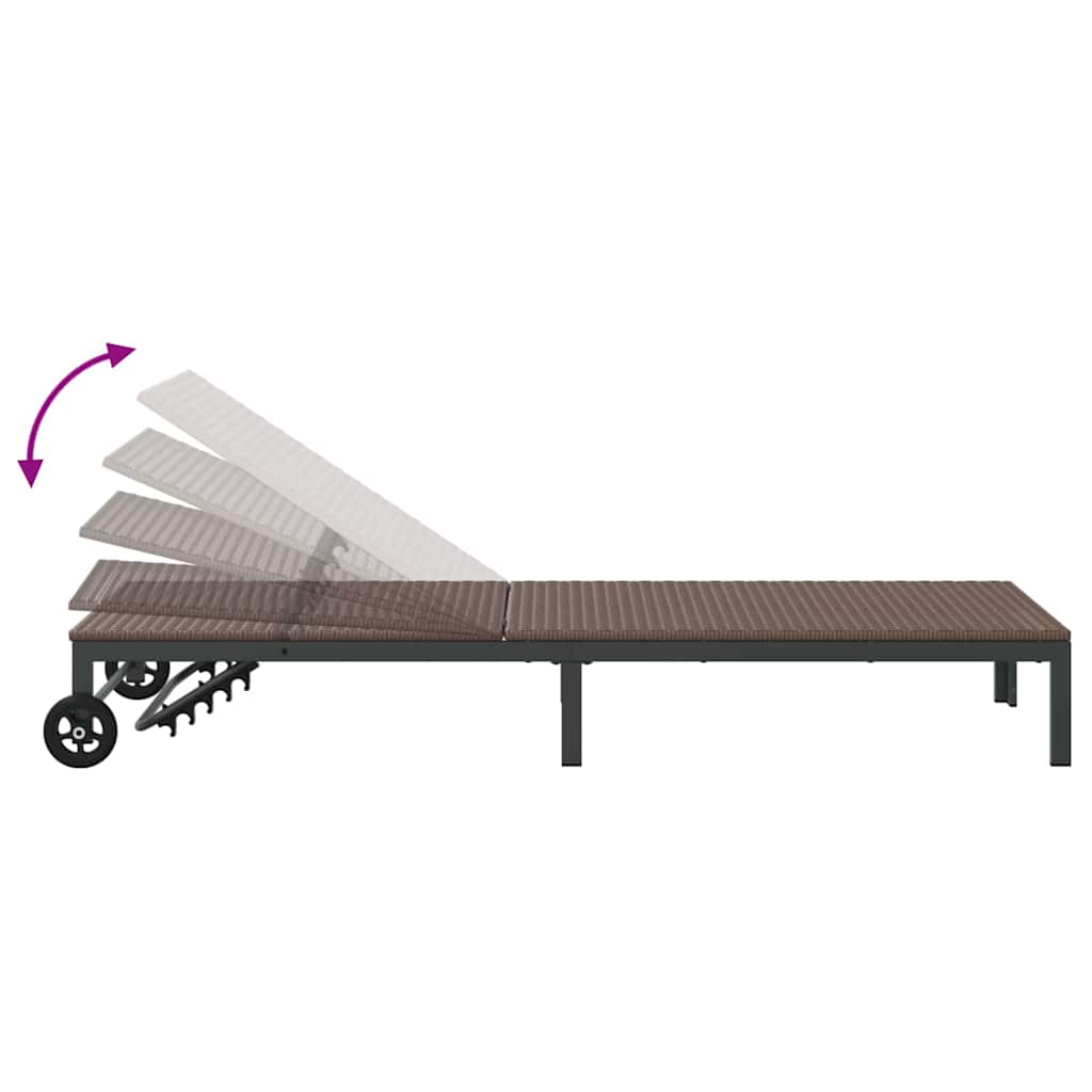 Lehátko Na Slnenie 2-Osoba 3 Pcs Hnedá Polyratan